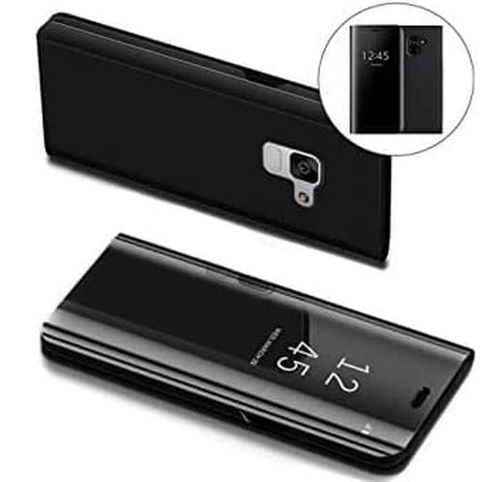 FLIP CASE SAMSUNG GALAXY A8 plus A8plus 2018 CLEAR VIEW STANDING COVER