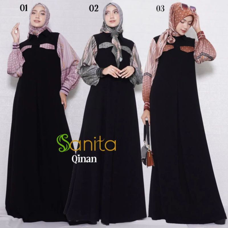 DRESS QINAN SET SCARF SILK PREMIUM BY SANITA