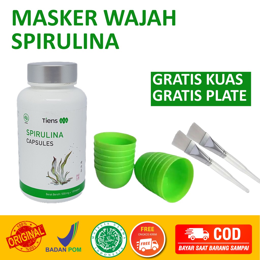 Masker Spirulina Tiens Asli / Masker Wajah Spirulina Original Tiens / Masker Wajah Organik Murah Ori