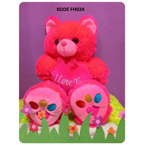 boneka beruang ukir nama ungu ukuran besar ukuran l