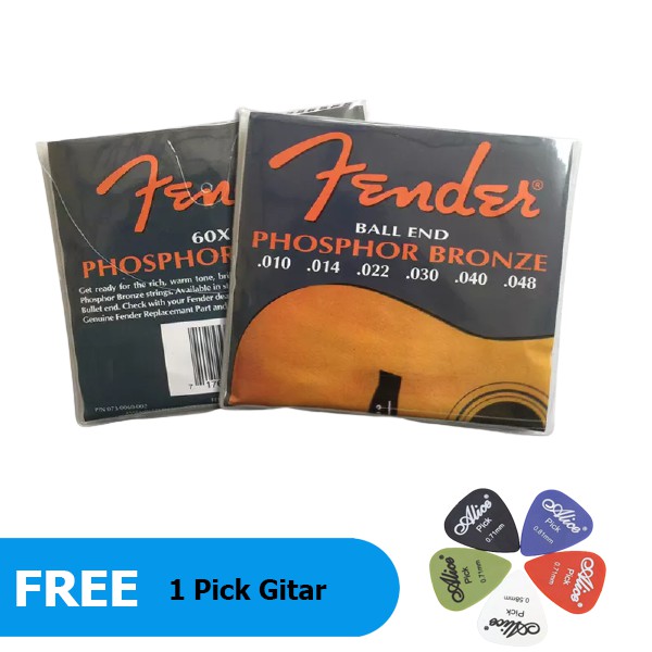 Senar Gitar Fender Bronze 010 Gitar Akustik 1Set Free Pickgitar