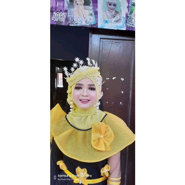 PASHMINA RAJUT GLITTER / PASHMINA RAJUT / HIJAB MURAH / RIAS PENGANTIN / PASMINA / KERUDUNG RAJUT-KUNING MANGGA