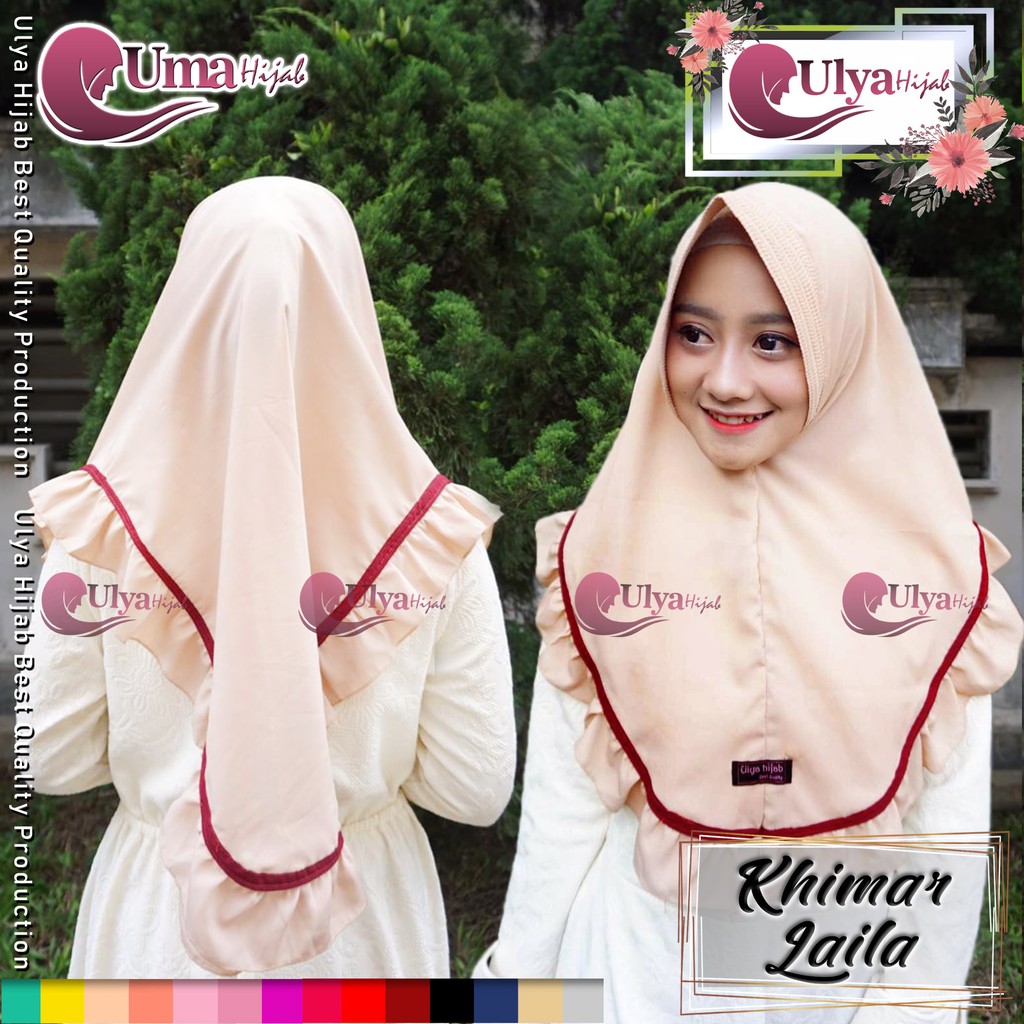 TERMURAH Khimar instant Laila bahan wolfis Brand Ori ULYA HIJAB