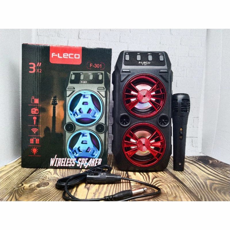 COD SPEKAER BLUETOOTH FLECO X-BASS F-301 PLUS MIC KARAOKE//SPEAKER FLECO X-BASS//SPEAKER SALON AKTIF//SPEAKER KARAOKE