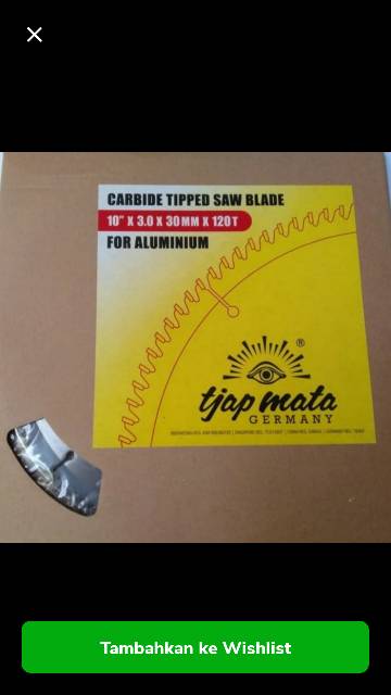 gergaji circle saw blade tjap mata 14inch x 120T for aluminium