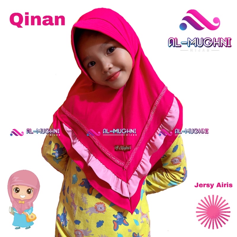 MUGHNI - SK23  COLLECTIONS / QINAN HIJAB BERGO ANAK KOMBINASI WARNA