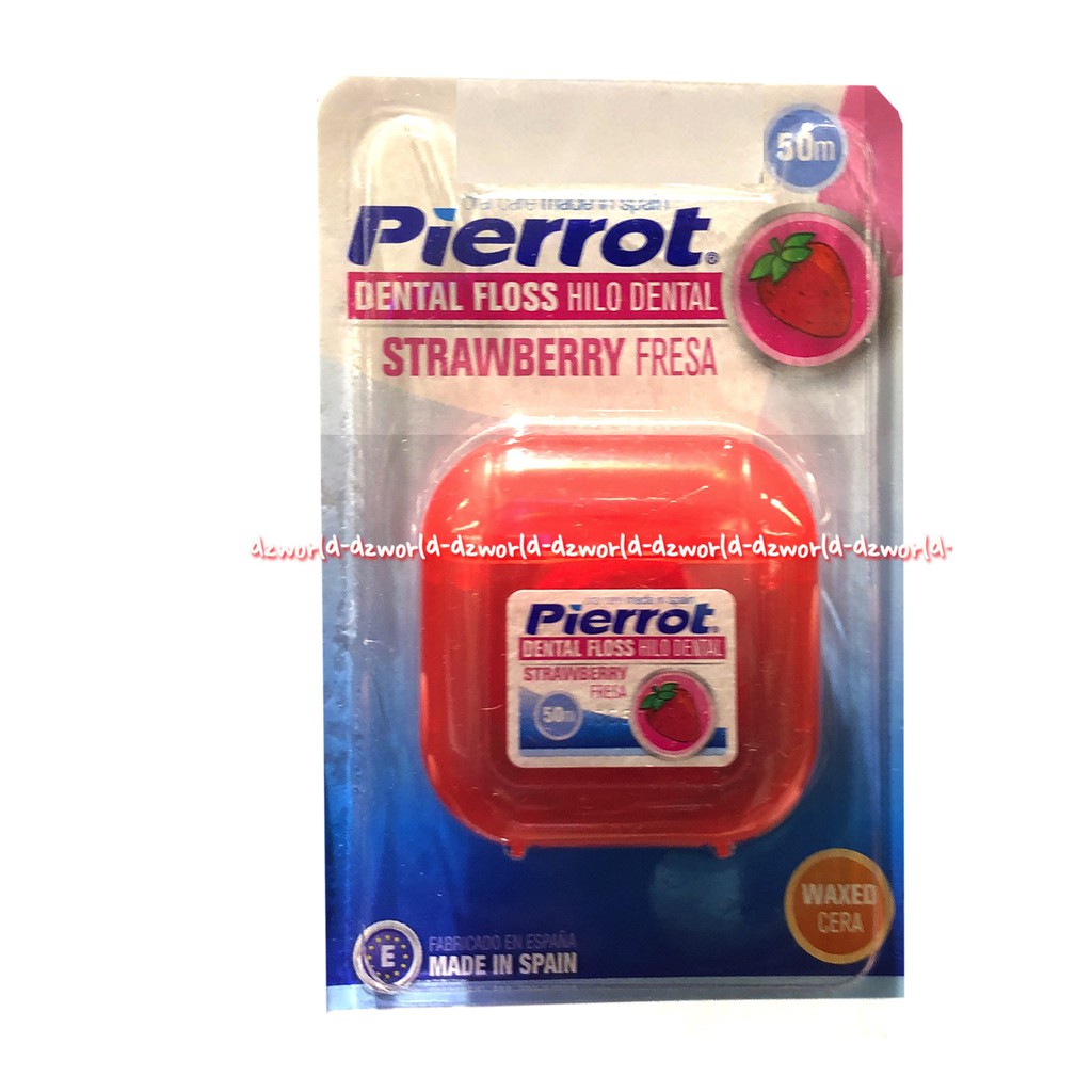 Pierrot Dental Floss Hilo Dental Expanding Hilo Dental Floss Strawberry Benang Gigi 30m