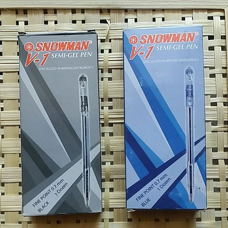 

bolpen pulpen snowman V-1 semi gel pen. ecer