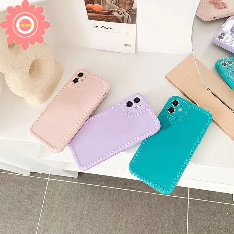 Love Heart Macaron Candy Case iPhone 11 12 7 8 XR XS MAX 8plus 7plus SE 2020 11 12 Pro Max Camera Lens Protector Case Soft Cover