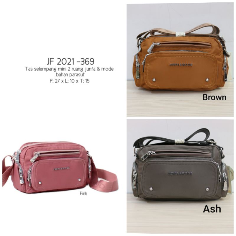 Tas selempang 2 ruang JF 2021 -369 bahan parasut merk junfa & mode