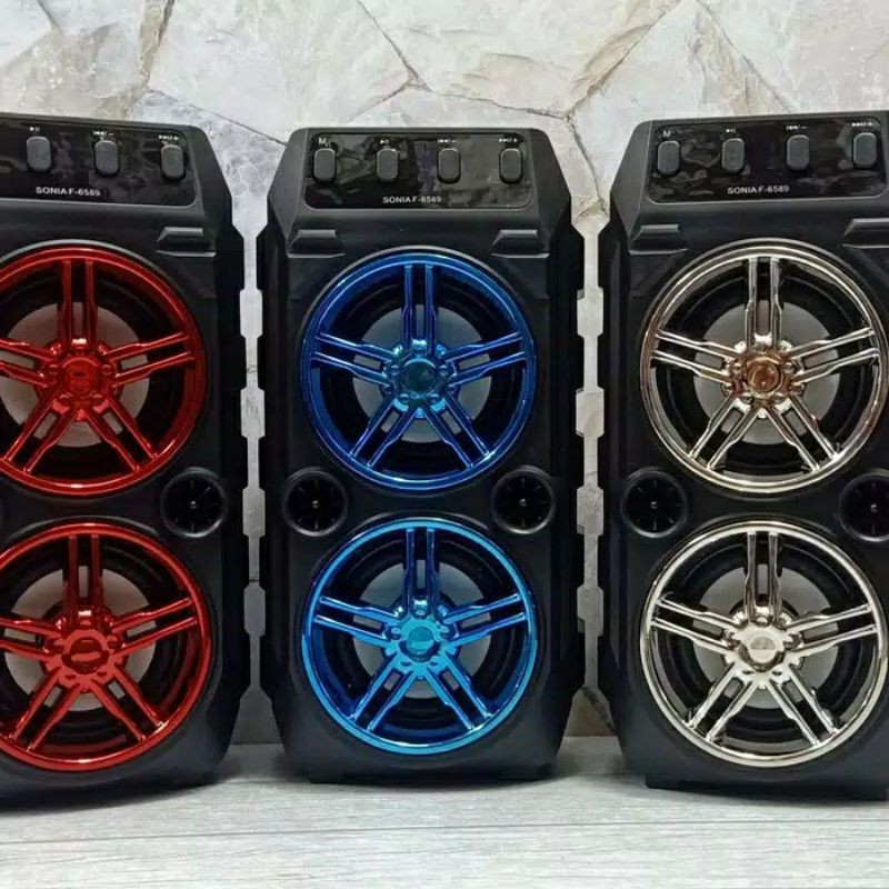 SPEAKER BLUETOOTH FLECO F301BONUS MIC KARAOKE/SALON AKTIF WIRELESS RADIO FM USB/SPEAKER PORTABLE LED