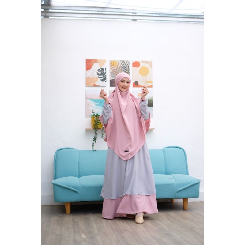 fk fitri set pink gray