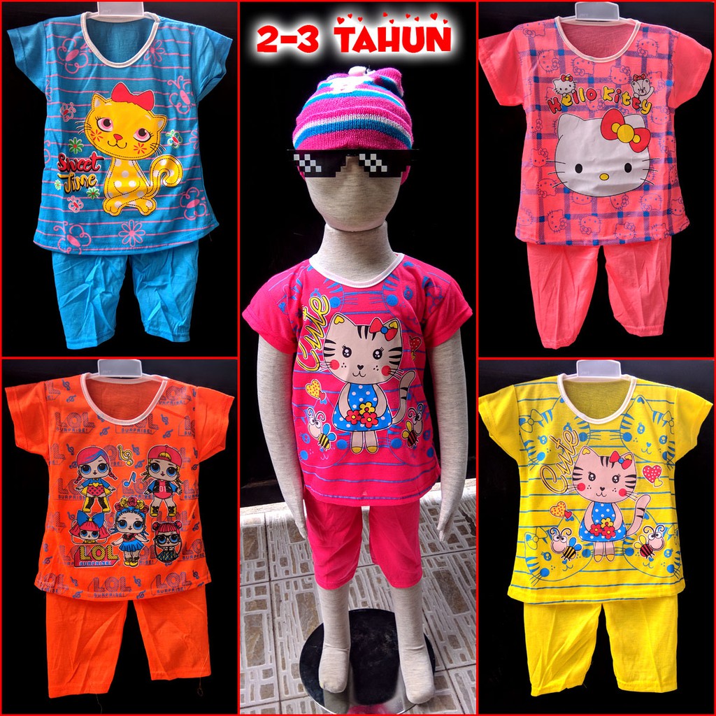 SETELAN BAJU ANAK PEREMPUAN LUCU 2-3 TAHUN