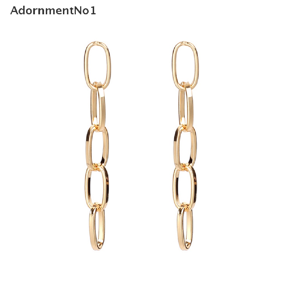 (AdornmentNo1) Anting Gantung Panjang Kait Motif Geometri Aksen Rumbai + Hollow Untuk Perhiasan Wanita