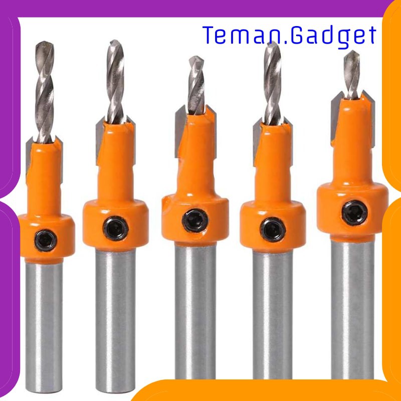 TG-DE478 JGZUI MATA BOR KAYU PELUBANG DRAT BAUT BIT ROUTER 8MM 5 PCS - JGZ5