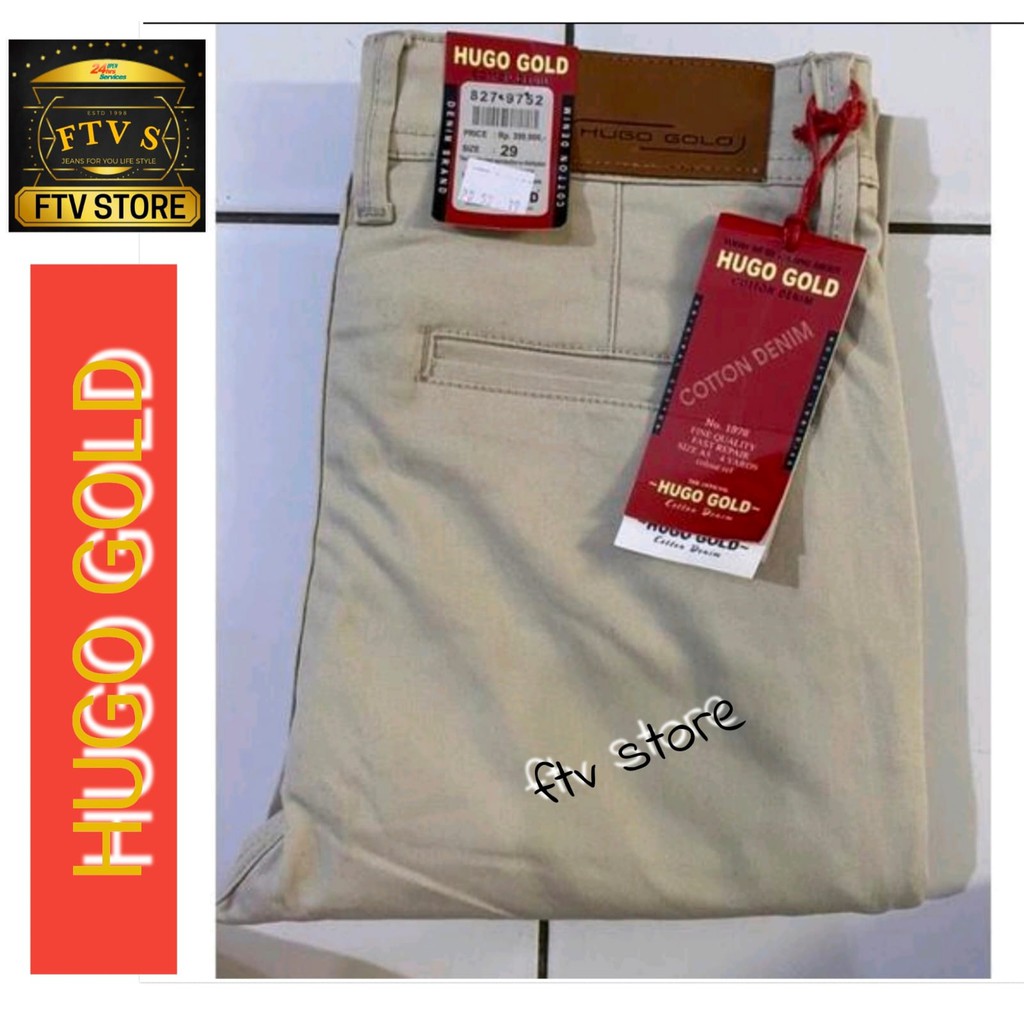 Celana Panjang Chinos Pria HUGO GOLD Original Slimfit Stretch / celana chino HUGO GOLD
