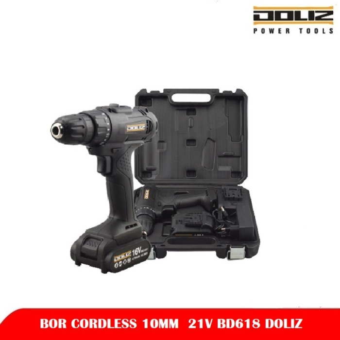 DOLIZ Bor Baterai 21V BD618 - Cordless Drill 21 V BD 618 - 2 Batrei