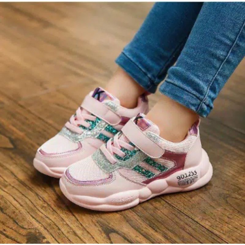 Sepatu Anak Perempuan ROCKIT Sneakers Kids Non LED Sepatu Anak Import Size 26-35 Usia 3-8 Tahun