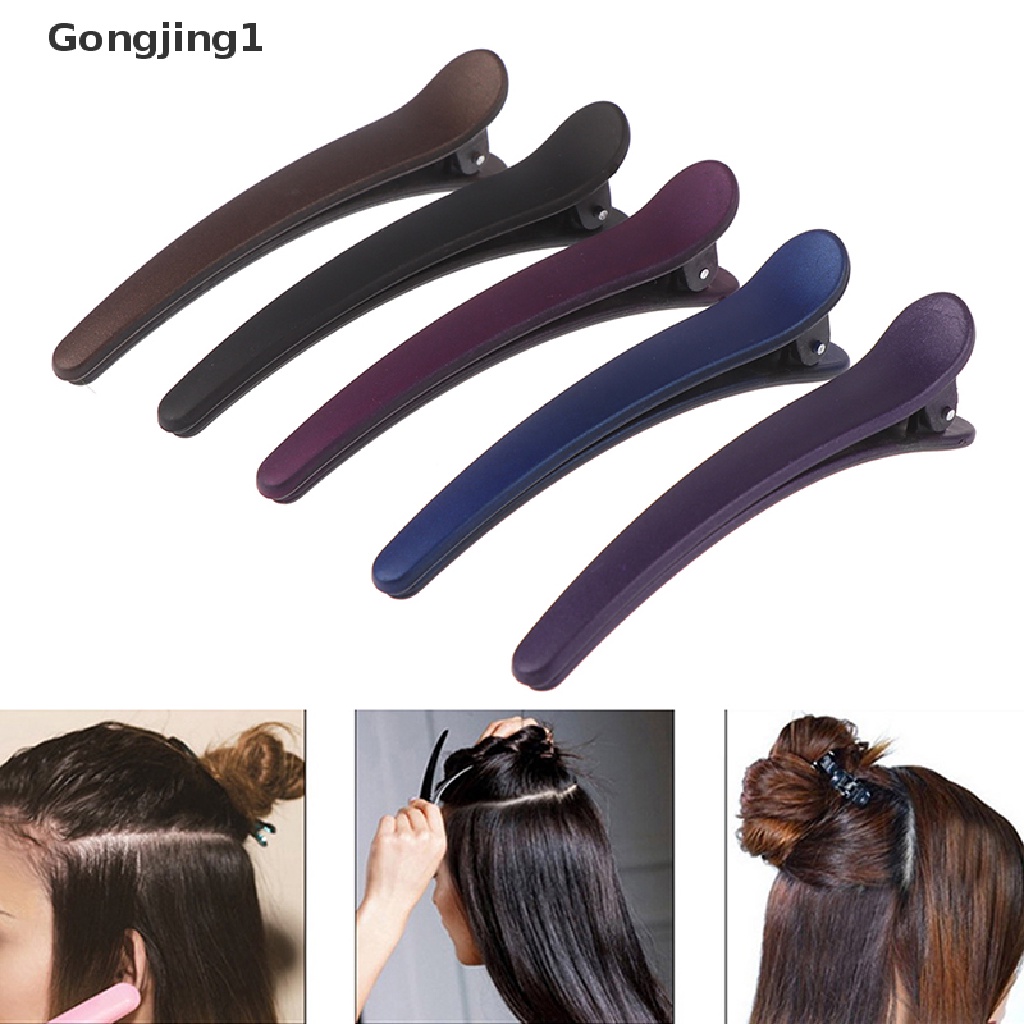 Gongjing1 1pc Jepit Rambut Duckbill Anti Slip Bahan Plastik Untuk Wanita