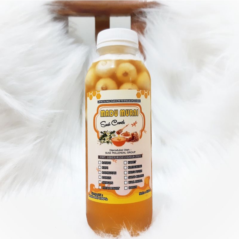 

Madu murni susi comel ukuran 750 gr + bawang lanang