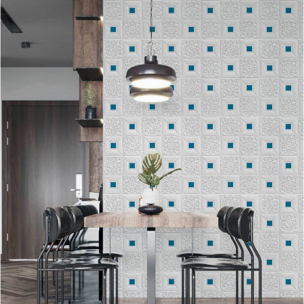 [IMPOR] DOMMO - D6020 Wallpaper Dinding Foam 3D Motif Batu Bata / Waterproof (77x70CM)