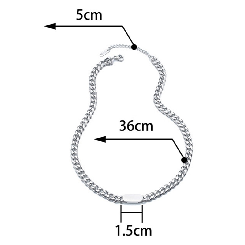 Kalung Rantai Klavikula Bentuk Kotak Gaya Hip Hop Kuba Untuk Pasangan