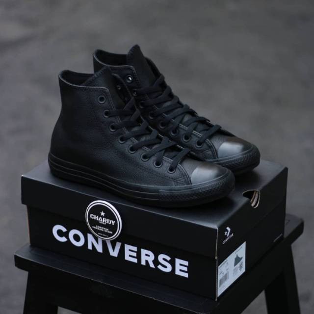 (COD) sepatu converse allstar high full black grade original sepatu sekolah Sepatu Pria full black