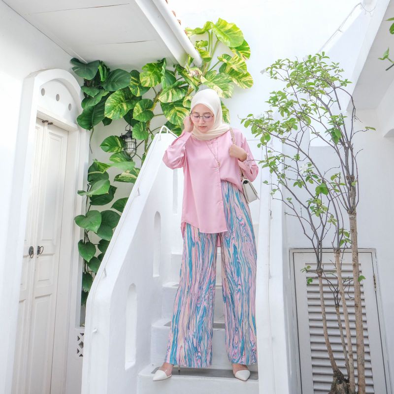 MESHA SHIRT | KEMEJA SILK LENGAN PANJANG ATASAN WANITA POLOS