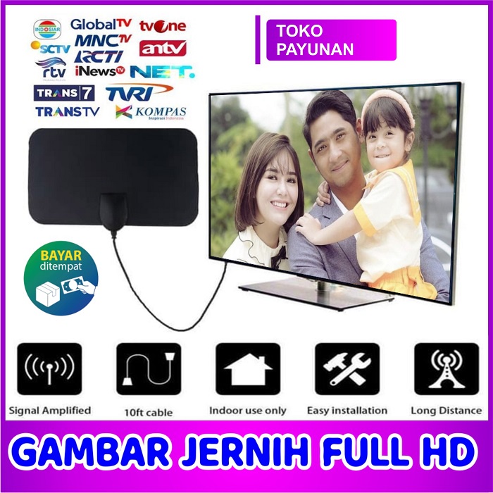 Jual Antena TV Digital Dalam Ruangan Super Jernih Antena Penguat Sinyal ...