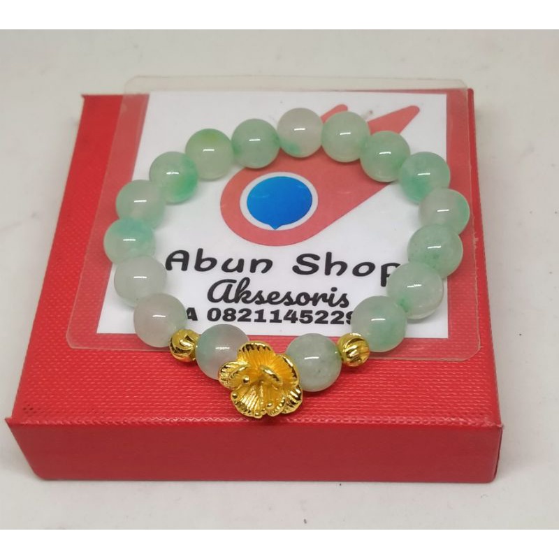 Gelang Batu Giok Taiwan Bunga