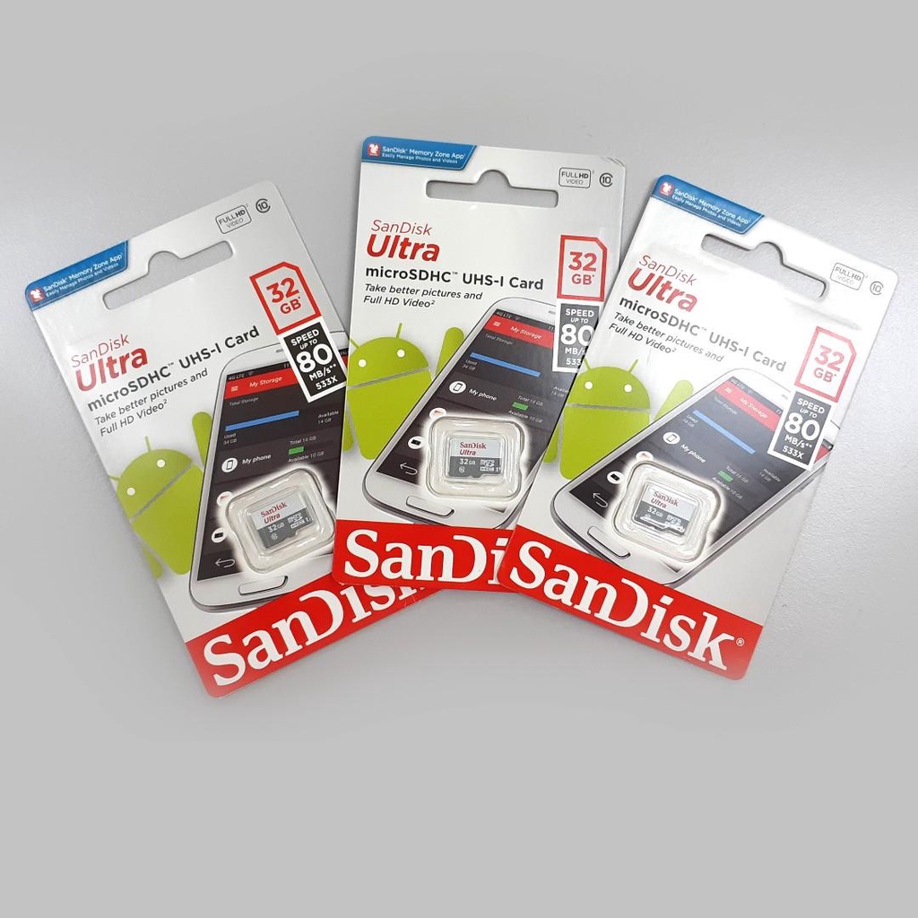 KARTU MEMORI SANDISK ULTRA UP TO 100 MBPS  MICRO SD CLASS 10 ORIGINAL GARANSI 5 TAHUN