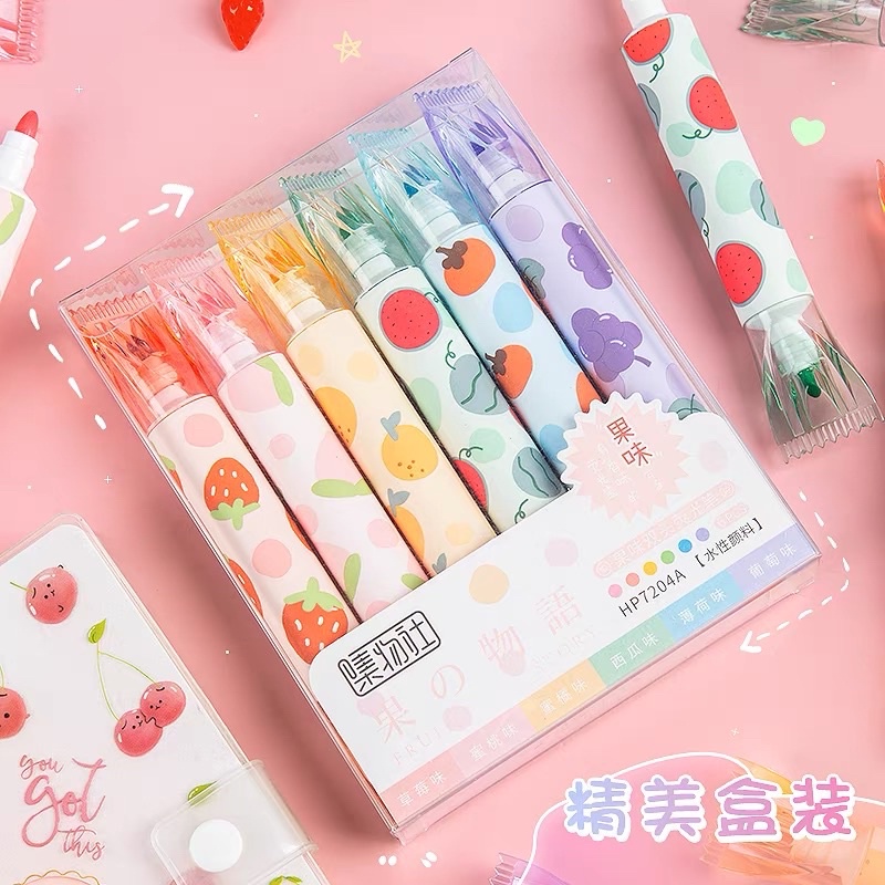 STABILO BUAH WARNA WARNI PASTEL RAINBOW TERMURAH / SPIDOL BUAH / ALAT TULIS FANCY UNIK LUCU / HIGHLIGHTER PEN SPIDOL STABILO PASTEL COLOURFUL FRUITS EDITION / JOURNAL MARKER / TEXTMARKER TEXTLINER