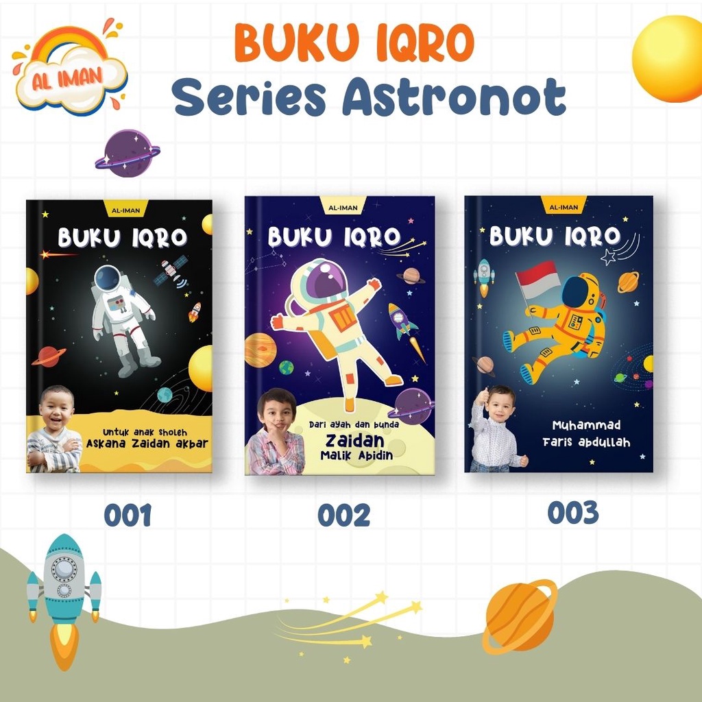 Buku Iqra Iqro Hard cover Anak Balita Terjemah Lengkap Gratis  Custom Nama Dan Foto-2