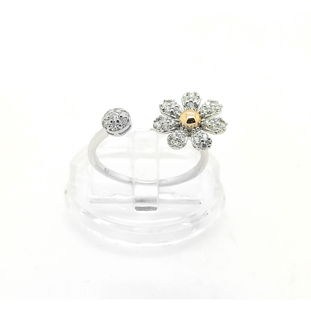 Cincin whitegold Flower Garden Collection - Daisy Series RI200287 755 18K SDW Gold