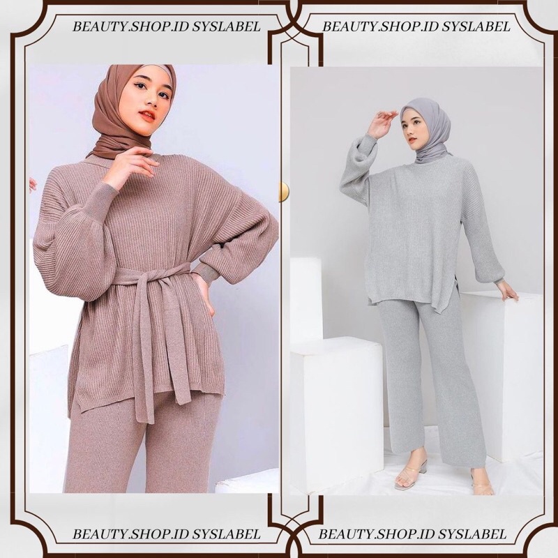 OneSet Agnia Knit by SYSLABEL - Setelan Rajut Puffy C2