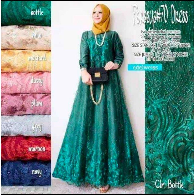 FARASYA#4 DRESS best seller gamis tille bordir