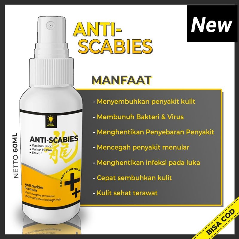 Obat Jamur Scabies Kucing Kelinci Anjing Infeksi Gatal Pada Kulit Kucing Hamster Anti skabies Kutu Koreng 60ml