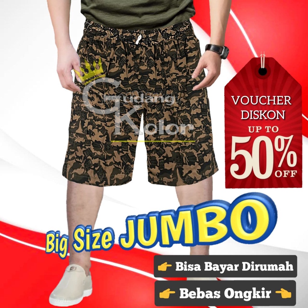 Celana Pendek Laki Laki Dewasa Jumbo Santai Harian Clana Pendek Cargo Casual Selutut Kargo Short Pan