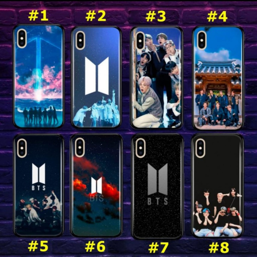 VIVO Y12S , Y20 , Y20S , V20 , V20 SE PREMIUM CASE GLASS MOTIF BTS 2