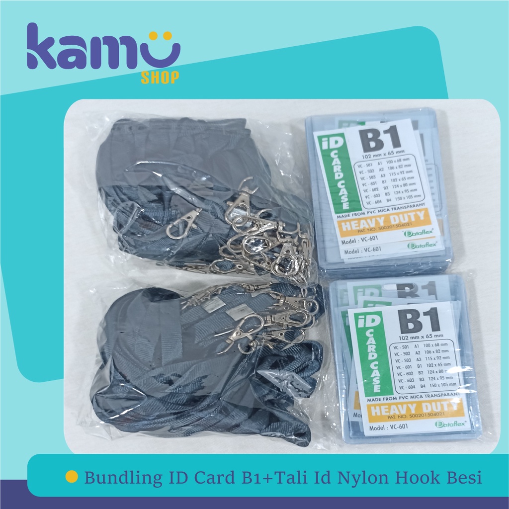 

Bundling 40 Pcs ID Card B1 + 40 Pcs Tali ID Card Nylon Hook Besi - NYLK