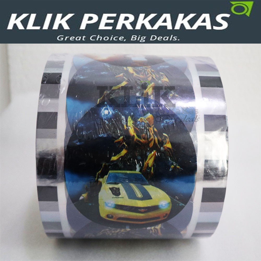 Plastik roll cup sealer gambar kemasan