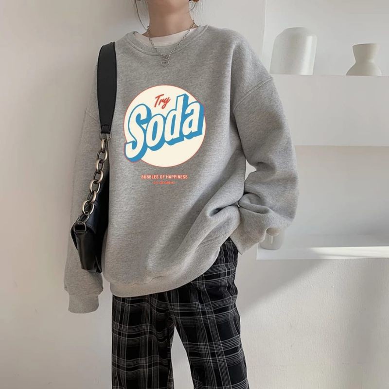 TRY SODA SWEATER UNISEX TEBAL TERBARU'