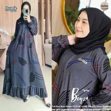 Gamis Wanita Calvin Jeans Diana Busui Tebal Melar Nyaman di Pakai Fane Levila Gamis Muslim Kekinian-BEYZA GREY
