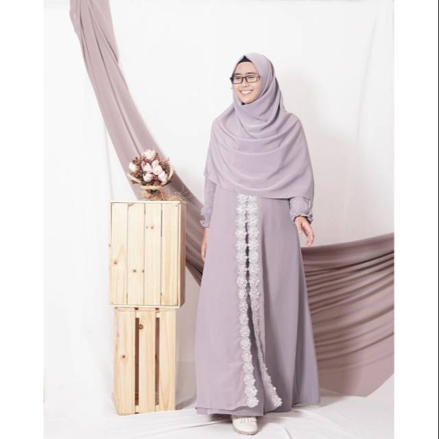 ( BAJU NIKAH SYARI ) SYAWAL SET HIJAB ALILA  Gamis Syari Branded