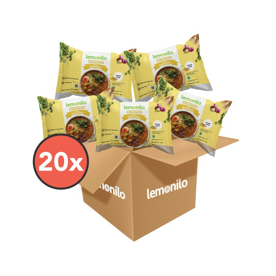 

Paket Lemonilo Mi Instan Kuah Rasa Kari Ayam Isi 20 Pcs