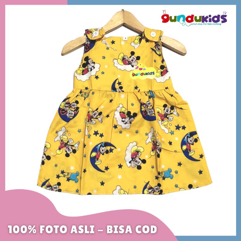 Pilih Motif / Dress kartun anak 1 tahun / bayi 0-12 bulan / kancing bahu catra / daster anak karakter / COD daster / dress karakter kancing 1-2 th / Dress anak bayi murah / lengan kutung / dress bayi perempuan-Mickey Y