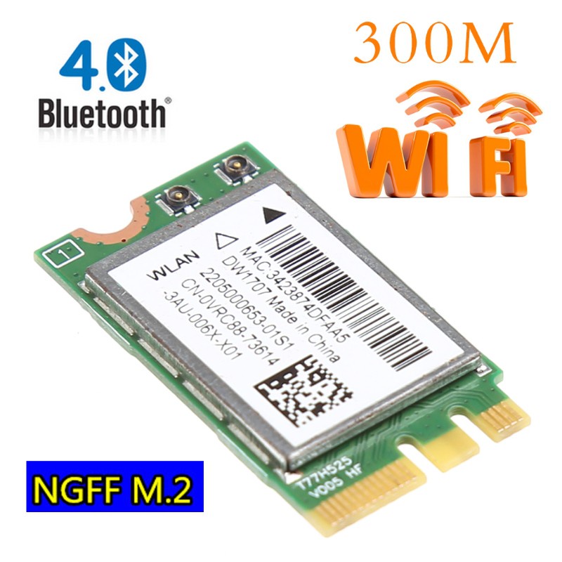 btsg 300M Wireless Bluetooth NGFF WIFI Card For Dell DW1707 VRC88 Qualcomm QCNFA335