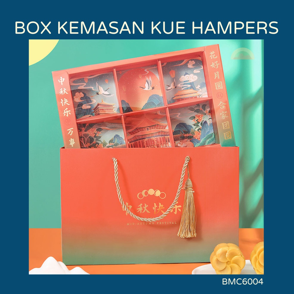 

[5 PCS] Box Kotak Packaging Imlek Nastar Mooncake Kue Bulan isi 6 BMC6004