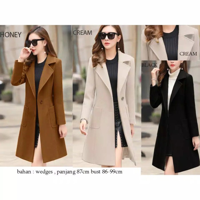JAKET WANITA Blazer Wanita Pocket Long Coat KEKINIAN TERLARIS CROP PARASUT TERBARU KOREA JUMBO OVERS