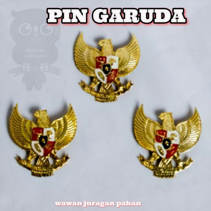 PIN GARUDA PIN PECI PIN GARUDA UK. 2.5CM 3 CM DAN 3.5 CM ( tanpa minim order )